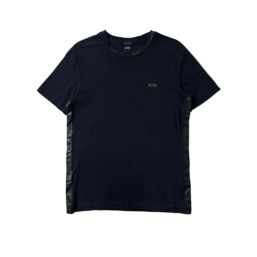 HUGO BOSS Side Tape Logo T-Shirt in Black ( Size Medium )