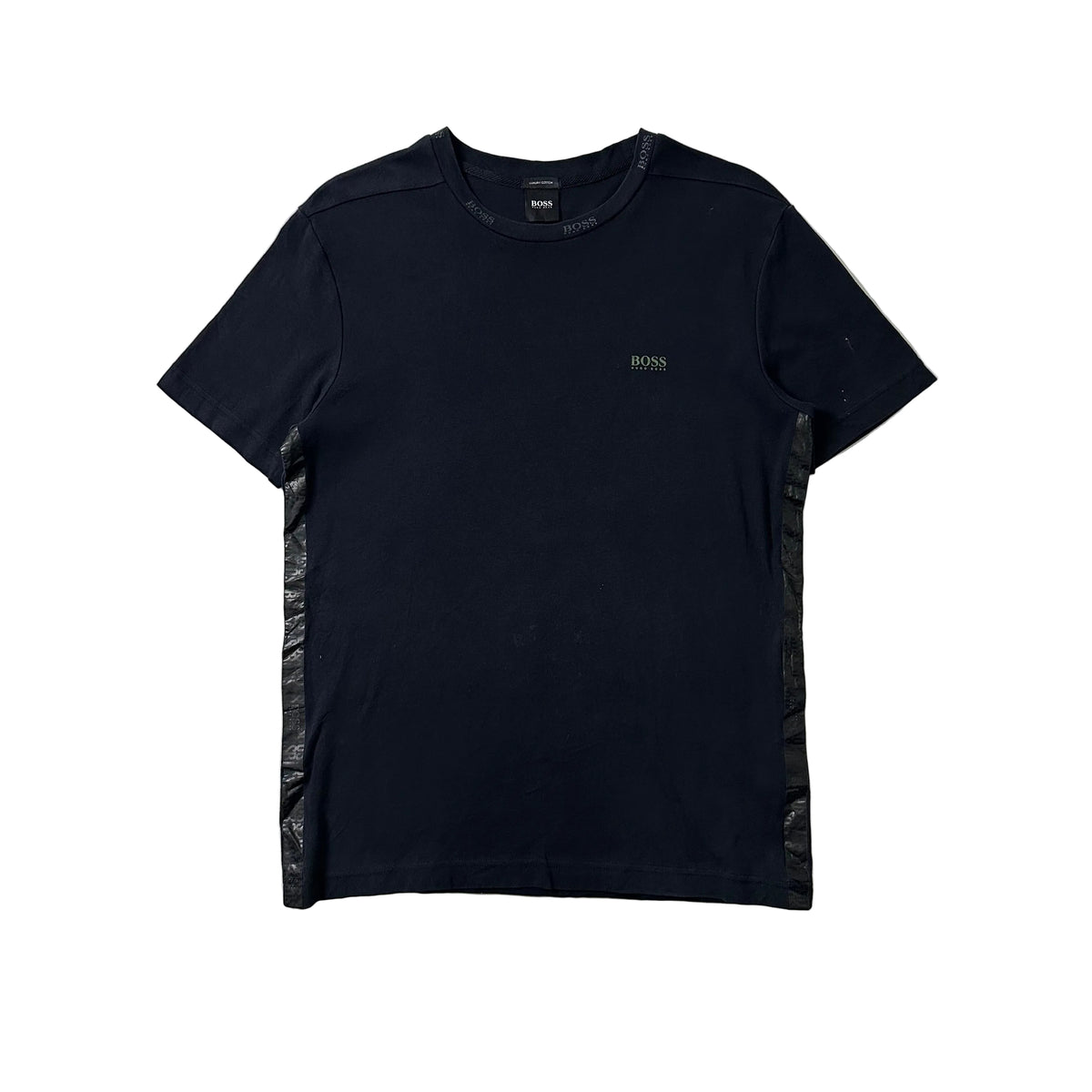 HUGO BOSS Side Tape Logo T-Shirt in Black ( Size Medium )
