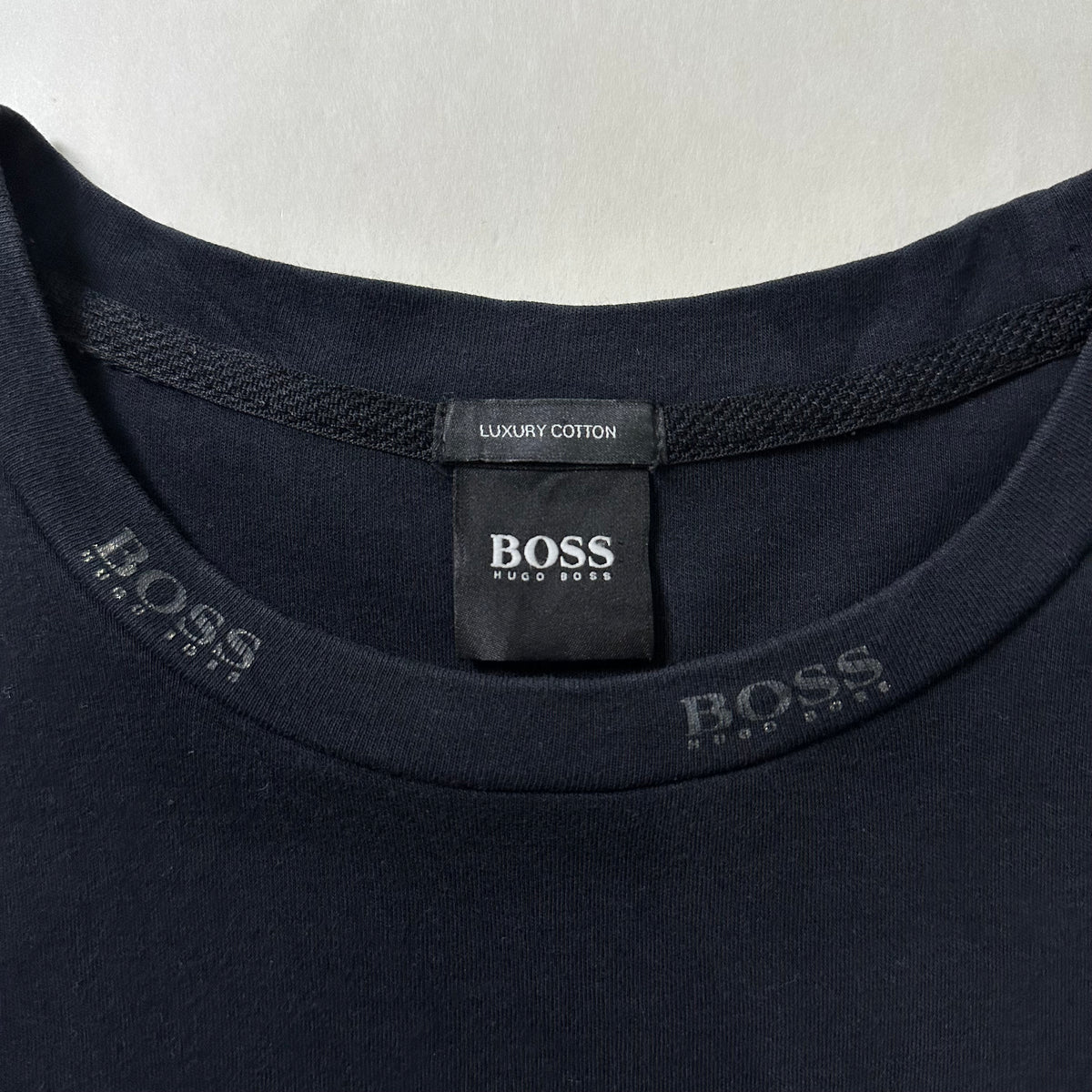 HUGO BOSS Side Tape Logo T-Shirt in Black ( Size Medium )